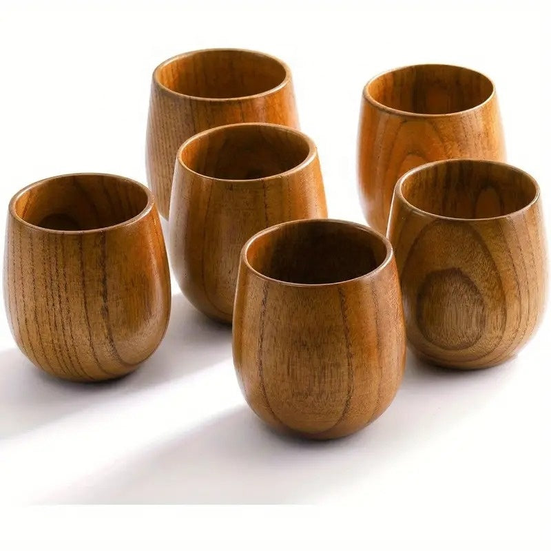 Handmade Wooden Cups Set – Reusable Tea & Coffee Cups
