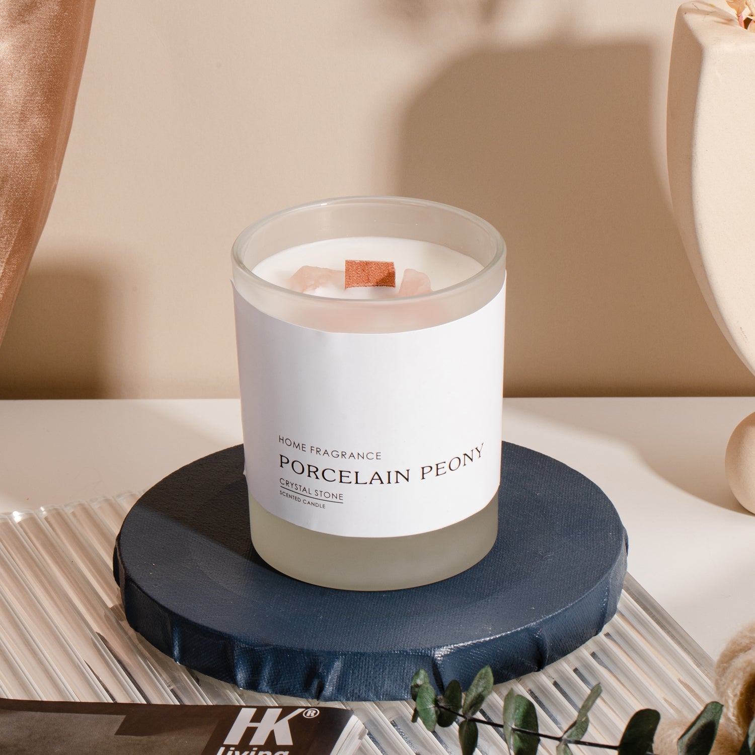 M-Sense Natural Crystal Stone Scented Candle – Aromatherapy Home Fragrance
