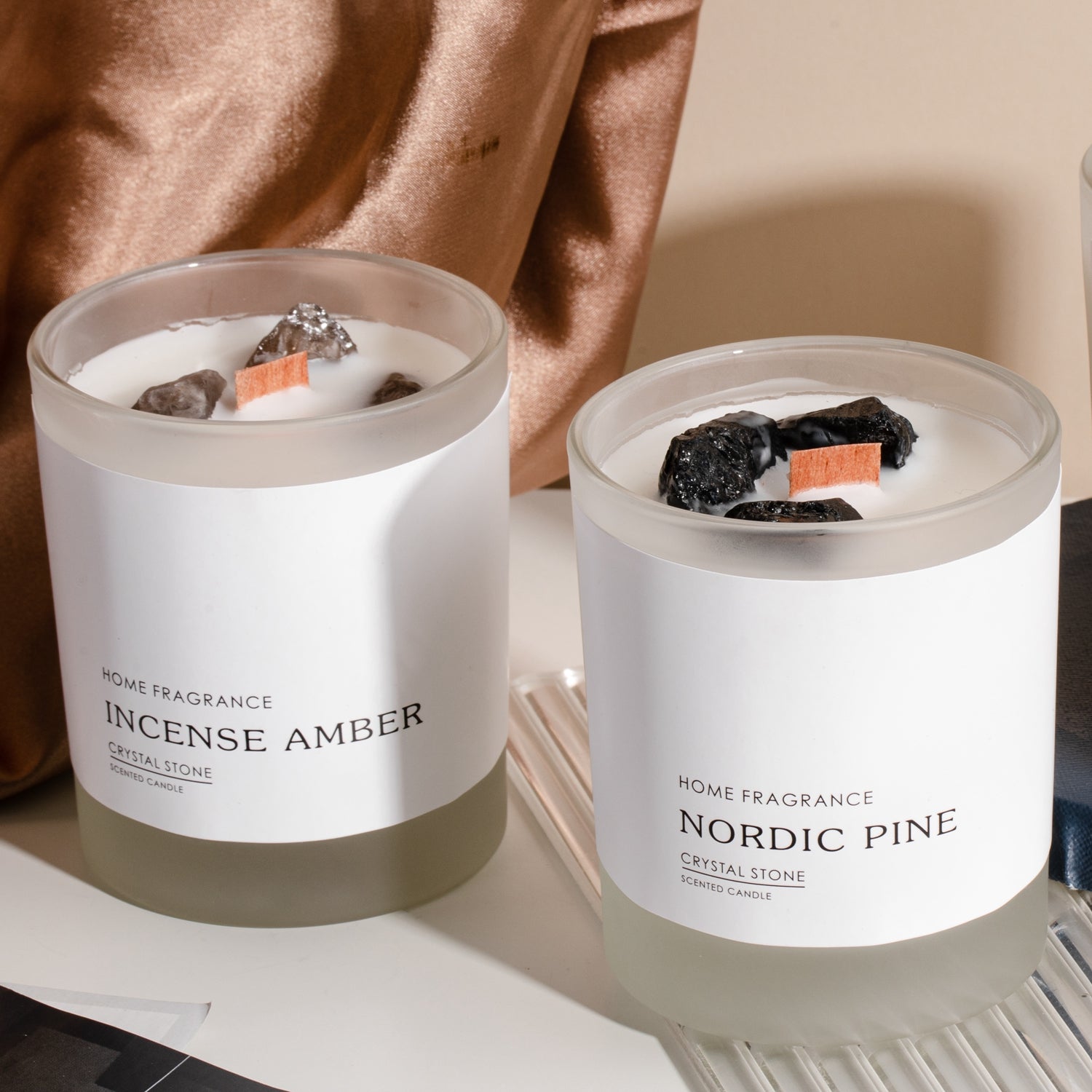 M-Sense Natural Crystal Stone Scented Candle – Aromatherapy Home Fragrance