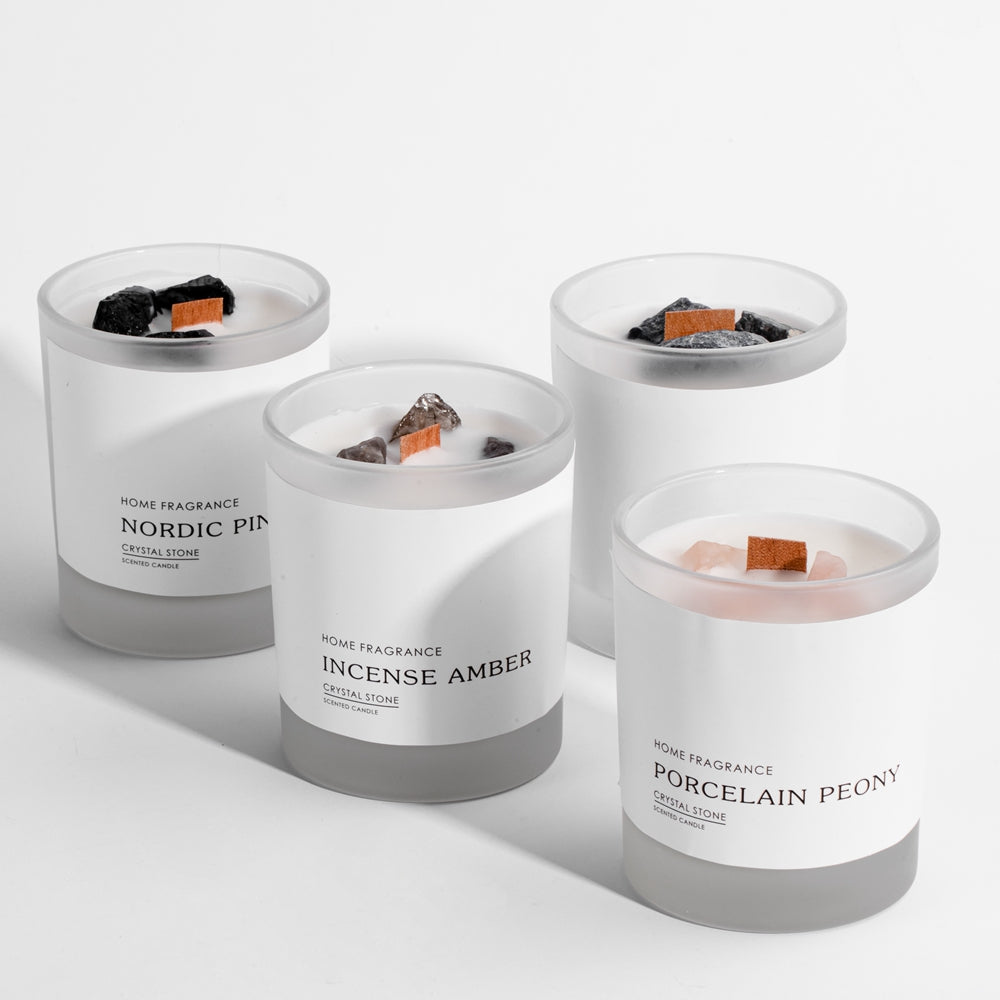 M-Sense Natural Crystal Stone Scented Candle – Aromatherapy Home Fragrance