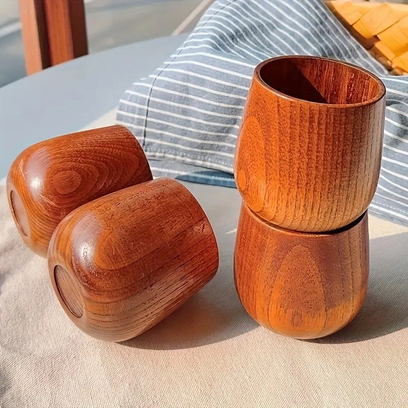Handmade Wooden Cups Set – Reusable Tea & Coffee Cups