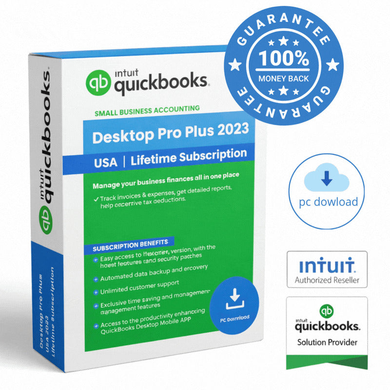 QuickBooks Desktop Pro Plus 2023 Lifetime License - 1 User (USA Version)